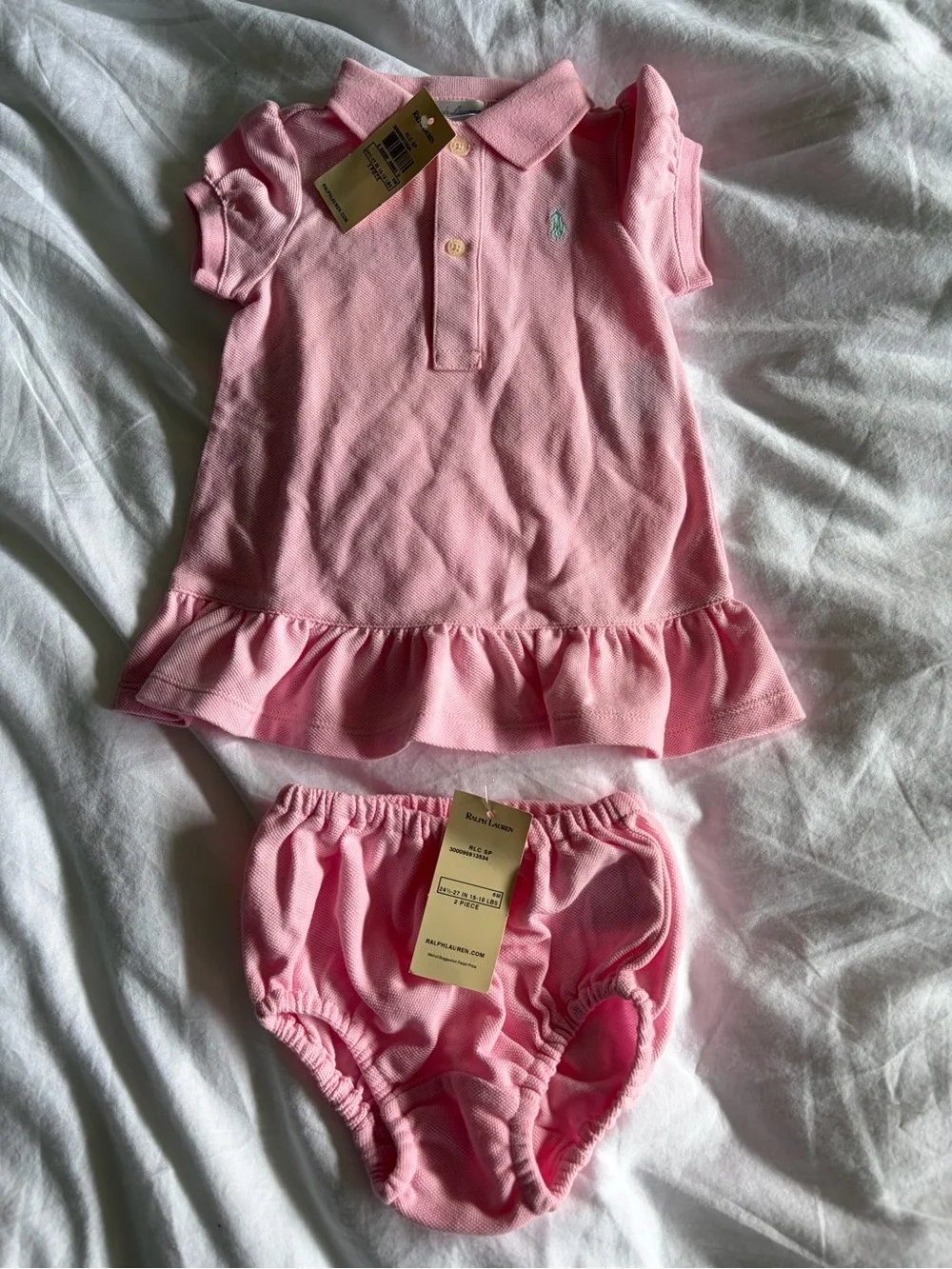 Ralph Lauren Soft Cotton Polo Dress & Bloomer - 6M